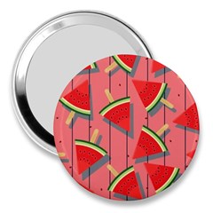 Red Watermelon Popsicle 3  Handbag Mirrors by ConteMonfrey