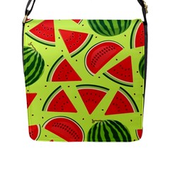 Pastel Watermelon   Flap Closure Messenger Bag (l) by ConteMonfrey