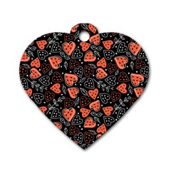 Seamless-vector-pattern-with-watermelons-hearts-mint Dog Tag Heart (two Sides) by Wegoenart