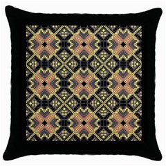 Seamless-mexican-pattern Throw Pillow Case (black) by Wegoenart