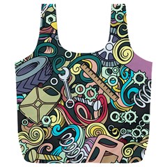 Cartoon-cute-doodles-hand-drawn-auto-service-seamless-pattern Full Print Recycle Bag (xxl)