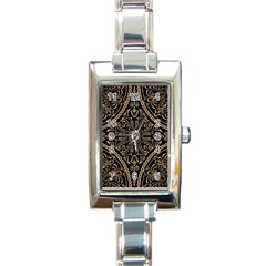 Zentangle-styled-ornament-pattern Rectangle Italian Charm Watch by Wegoenart