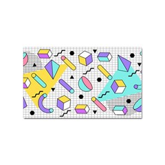 Tridimensional-pastel-shapes-background-memphis-style Sticker (rectangular)