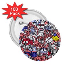 Hand-drawn-vector-illustration-doodle-funny-world-illustrator-line-tools-drawing-flat-design 2 25  Buttons (100 Pack) 