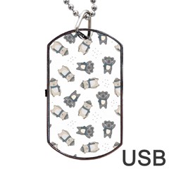 Cute Seamless Pattern With Koala Panda Bear Dog Tag Usb Flash (one Side) by Wegoenart