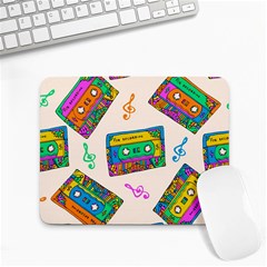 Seamless Pattern With Colorfu Cassettes Hippie Style Doodle Musical Texture Wrapping Fabric Vector Small Mousepad