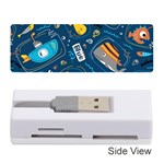 Seamless Pattern Vector Submarine With Sea Animals Cartoon Memory Card Reader (Stick) Front