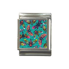 Vintage Colorful Insects Seamless Pattern Italian Charm (13mm)