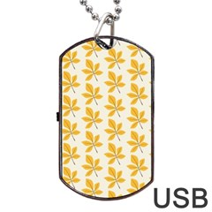 Orange Leaves   Dog Tag Usb Flash (two Sides) by ConteMonfrey