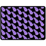 Cute Lavanda Black Fleece Blanket (Large)  80 x60  Blanket Front