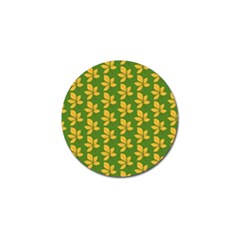 Orange Leaves Green Golf Ball Marker by ConteMonfrey
