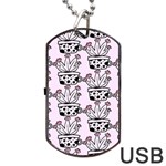 Lovely Cactus With Flower Dog Tag USB Flash (Two Sides) Back