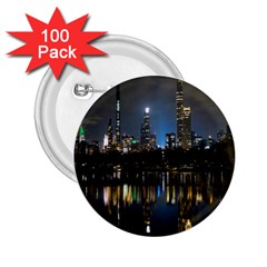 New York Night Central Park Skyscrapers Skyline 2 25  Buttons (100 Pack)  by Wegoenart