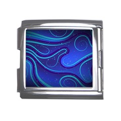 Wavy Abstract Blue Mega Link Italian Charm (18mm) by Ravend