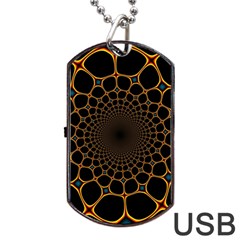 Fractal Abstract Web Art Digital Dog Tag Usb Flash (two Sides) by Ravend