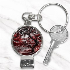 Tree Red Nature Abstract Mood Nail Clippers Key Chain