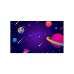 Cartoon Galaxy With Stars Background Sticker Rectangular (100 Pack)