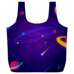 Cartoon Galaxy With Stars Background Full Print Recycle Bag (xxl)