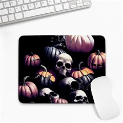 Halloween Party Skulls, Demonic Pumpkins Pattern Small Mousepad