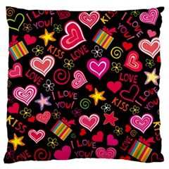 Multicolored Wallpaper, Love Vector Hearts Background Romantic Standard Flano Cushion Case (one Side) by Wegoenart