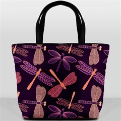 Dragonfly Pattern Design Bucket Bag by Wegoenart