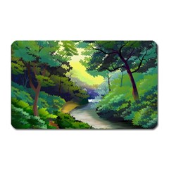 Landscape Illustration Nature Painting Magnet (rectangular)