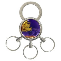 Landscape Illustration Night Light 3-ring Key Chain by Wegoenart