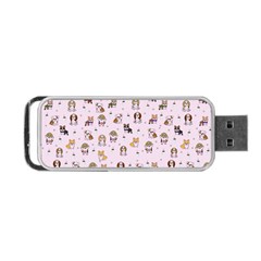 Puppies Dog Pattern Drawing Portable Usb Flash (one Side) by Wegoenart