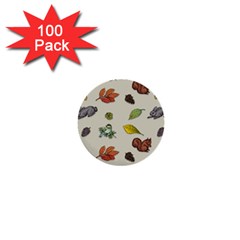 Autumn Fall Animals Nature Season 1  Mini Buttons (100 Pack)  by Wegoenart