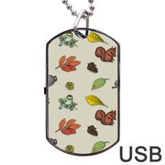 Autumn Fall Animals Nature Season Dog Tag Usb Flash (two Sides) by Wegoenart