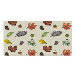 Autumn Fall Animals Nature Season Satin Shawl 45  X 80 