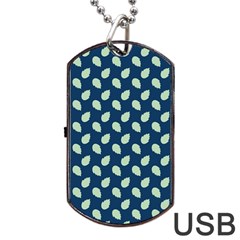 Blue Pines Blue Dog Tag Usb Flash (two Sides) by ConteMonfrey