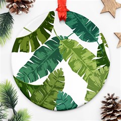 Banana Leaves Tropical Ornament (round) by ConteMonfrey