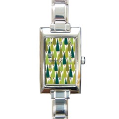 Pine Trees   Rectangle Italian Charm Watch by ConteMonfrey