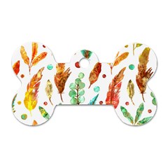 Watercolor Nature Glimpse  Dog Tag Bone (two Sides) by ConteMonfrey