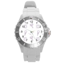 Doodles - Beach Time! Round Plastic Sport Watch (l) by ConteMonfrey