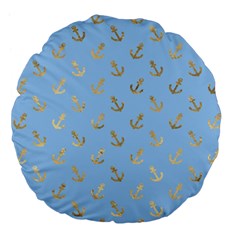 Gold Anchors Long Live   Large 18  Premium Flano Round Cushions by ConteMonfrey