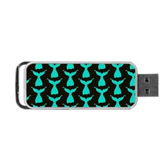 Blue Mermaid Tail Black Portable Usb Flash (one Side) by ConteMonfrey