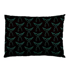 Blue Mermaid Tail Black Neon Pillow Case by ConteMonfrey