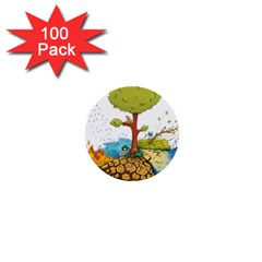 Natural Disaster Flood Earthquake 1  Mini Buttons (100 Pack)  by Jancukart