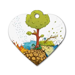 Natural Disaster Flood Earthquake Dog Tag Heart (two Sides)