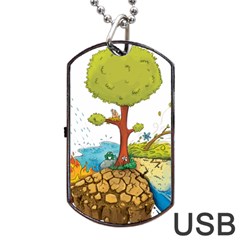 Natural Disaster Flood Earthquake Dog Tag Usb Flash (two Sides) by Jancukart