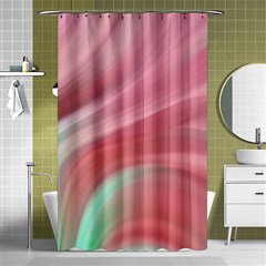 Gradient Pink Green Shower Curtain 48  X 72  (small)  by ConteMonfrey