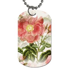 Flowers Vintage Background Retro Floral Stem Dog Tag (one Side) by Wegoenart