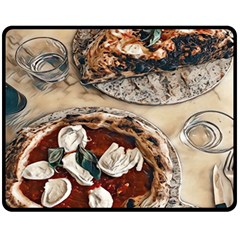 Pizza And Calzone Fleece Blanket (medium)  by ConteMonfrey