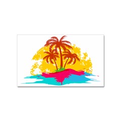 Holiday Tropical Elements Leaf Orange Sticker Rectangular (100 Pack)