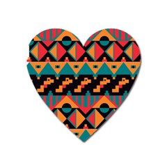 Tribal Pattern Seamless Border Heart Magnet