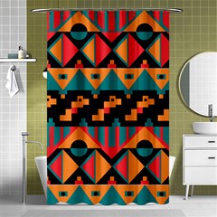 Tribal Pattern Seamless Border Shower Curtain 48  X 72  (small) 