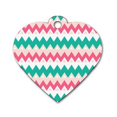 Zigzag Pattern Dog Tag Heart (one Side)