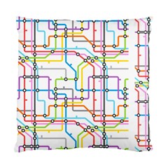 Tube Map Seamless Pattern Standard Cushion Case (two Sides)